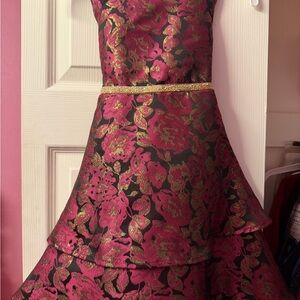 Adidas Pink and Gold Floral Kids Dress